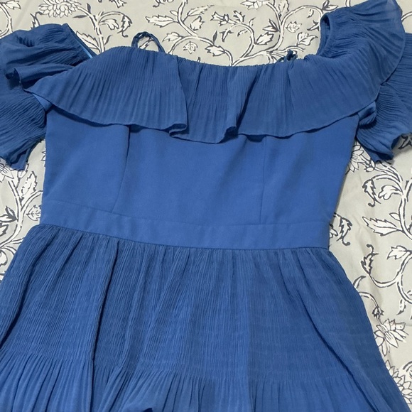 Elegant Blue Off-Shoulder Women's dress - Picture 4 of 7